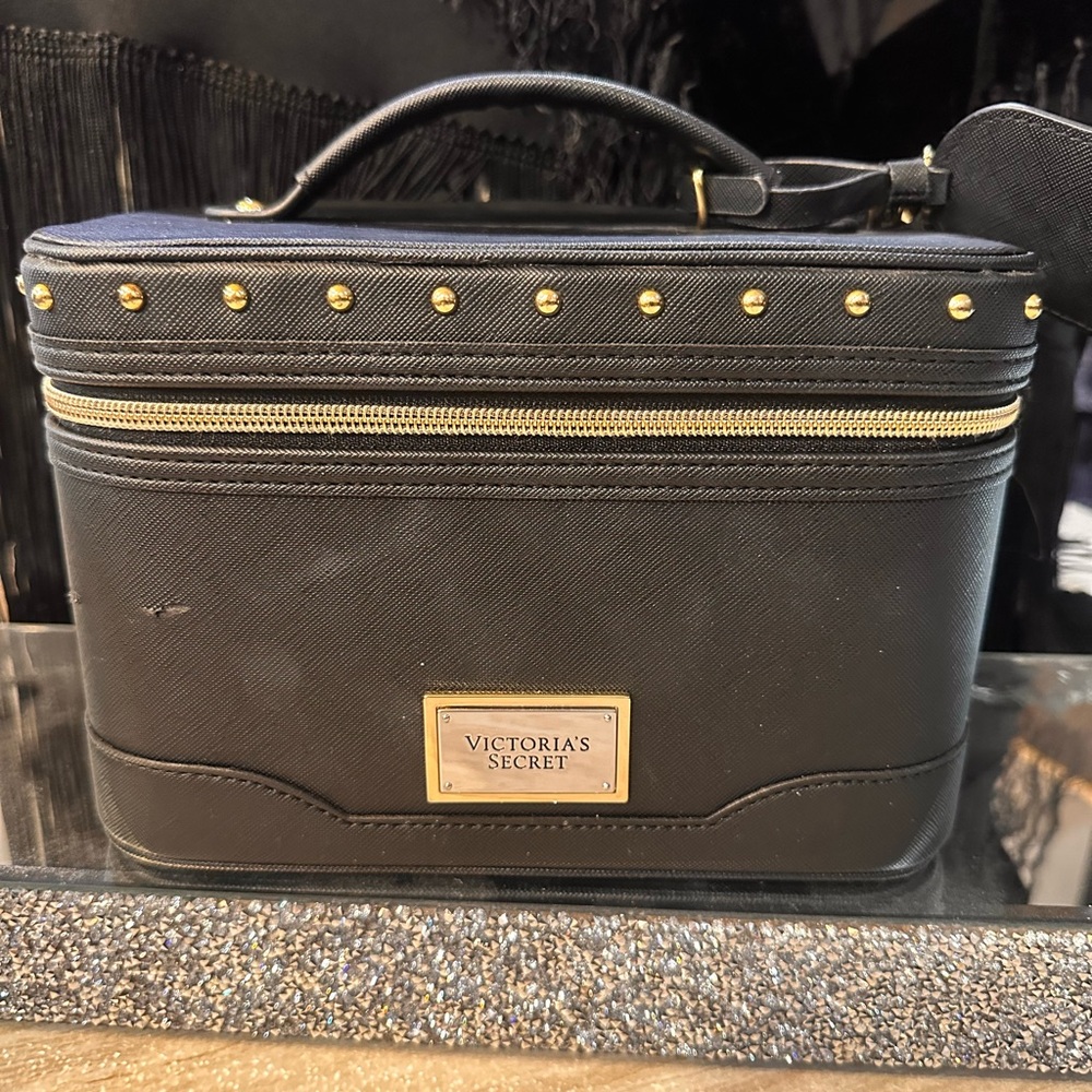 Victoria's Secret Black Cosmetic Case with Gold Accents
Makeup case